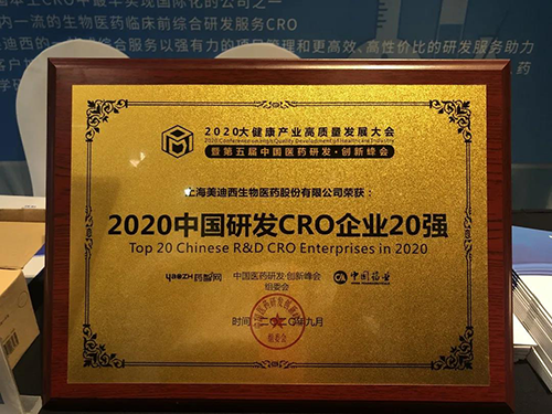 2020中国研发CRO企业20强 欧博ABG
